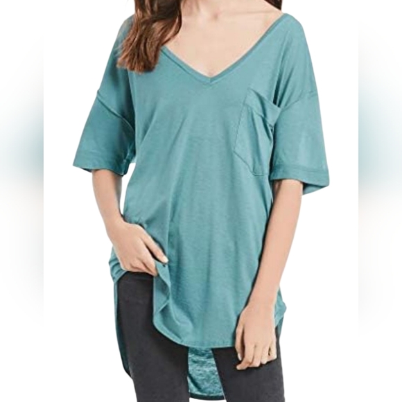 Free People Tops - NWT We The Free Ronnie V-Neck Tee Ocean Blue Teal